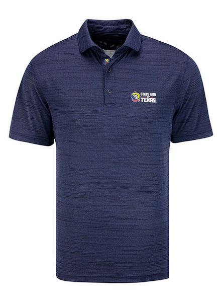 State Fair of Texas® Icon Stamp Polo in Heathered Navy - Front View