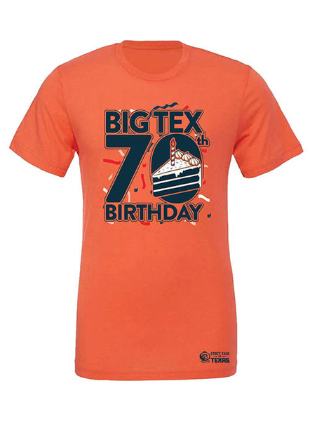 State Fair of Texas® Big Tex® 70th Birthday T-Shirt in Orange - Front View