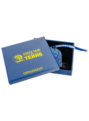 State Fair of Texas® Christmas Sweater Ornament - In Box, Partially Covered Front View