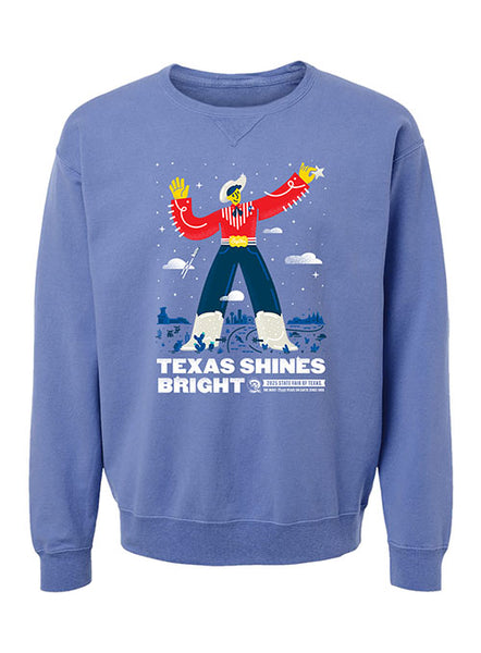 State Fair of Texas 2025 Commemorative Art Texas Shines Bright Crewneck Sweatshirt - Front View