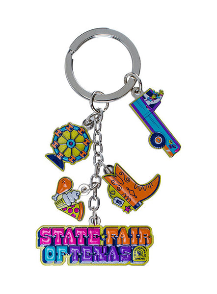 State Fair of Texas 2024 Commemorative Art 24 Days of Fun Charm Keychain - Front View