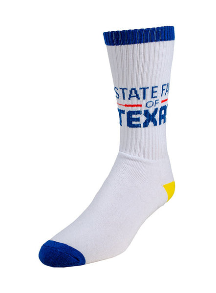 State Fair of Texas® Big Tex® Ribbed Athletic Socks - Angled Left Side View