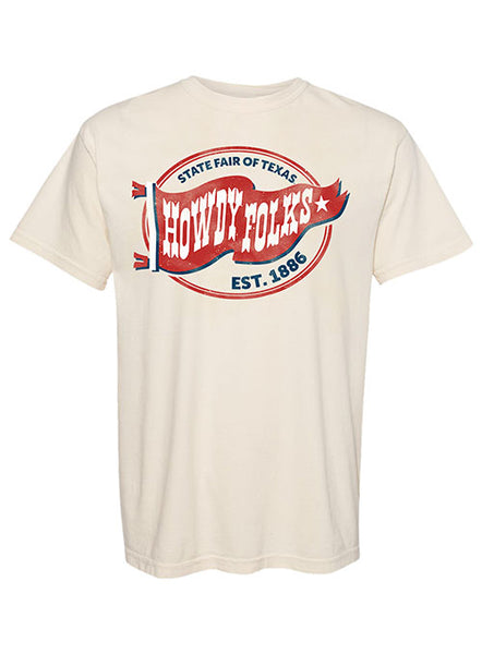State Fair of Texas® "Howdy Folks!®" Pennant Flag T-Shirt - Front View