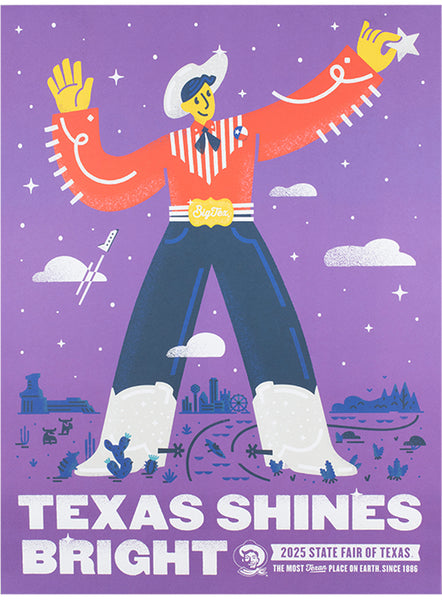 State Fair of Texas® 2025 Commemorative Art Texas Shines Bright Poster - Front View