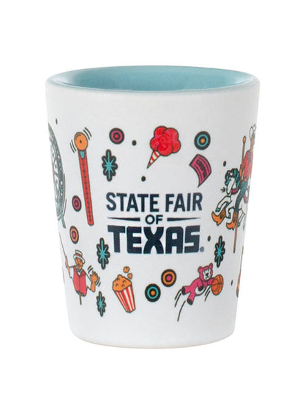State Fair of Texas® 2023 Theme Explore the Midway Two-Tone Shot Glass - Front View