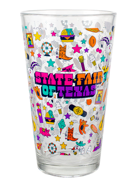 State Fair of Texas® 2024 Commemorative Art 24 Days of Fun Pint Glass - Front View