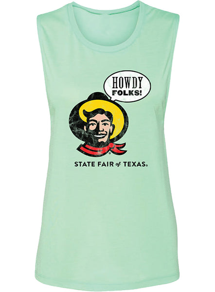 State Fair of Texas® "Howdy Folks!®" Light Green Ladies Tank 