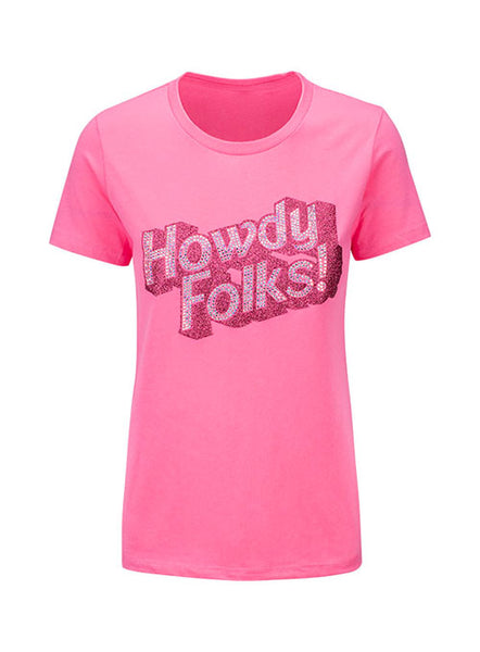 State Fair of Texas® Ladies "Howdy Folks!®" Rhinestone T-Shirt - Front View