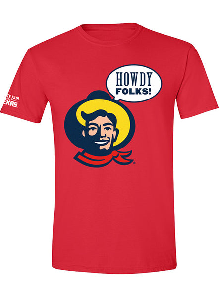 State Fair of Texas® "Howdy Folks!®" Red T-Shirt - Front View