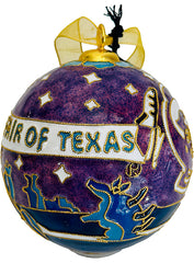 State Fair of Texas® 2025 Commemorative Art Texas Shines Bright Cloisonne Ornament - State Fair of Texas Side View