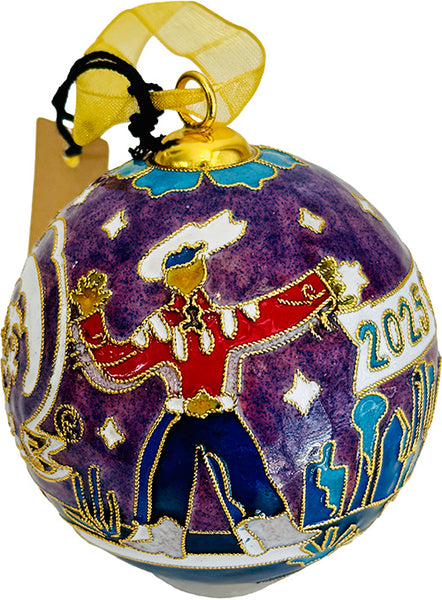 State Fair of Texas® 2025 Commemorative Art Texas Shines Bright Cloisonne Ornament - Front View