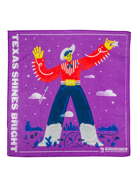 State Fair of Texas® 2025 Commemorative Art Texas Shines Bright Bandana - Front View