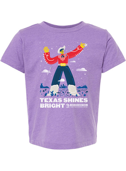 State Fair of Texas®  2025 Commemorative Art Texas Shines Bright Purple Toddler T-Shirt - Front View