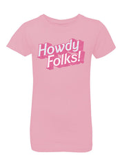State Fair of Texas® "Howdy Folks!®" Pink Youth T- Shirt - Front View