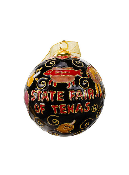 State Fair of Texas® 2022 Theme Treats of Texas Cloisonné Ornament in Black - Side View