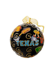State Fair of Texas® 2022 Theme Treats of Texas Cloisonné Ornament in Black - Side View