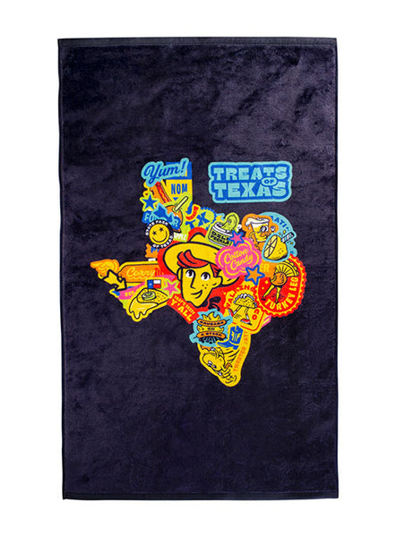 State Fair of Texas® 2022 Theme Treats of Texas Towel in Black - Front View