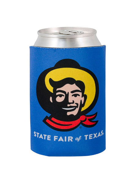 Big Tex® "Howdy Folks!®" Koozie in Blue - Front View