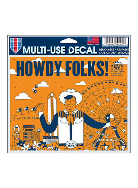 "Howdy Folks!®" Theme Decal in Orange