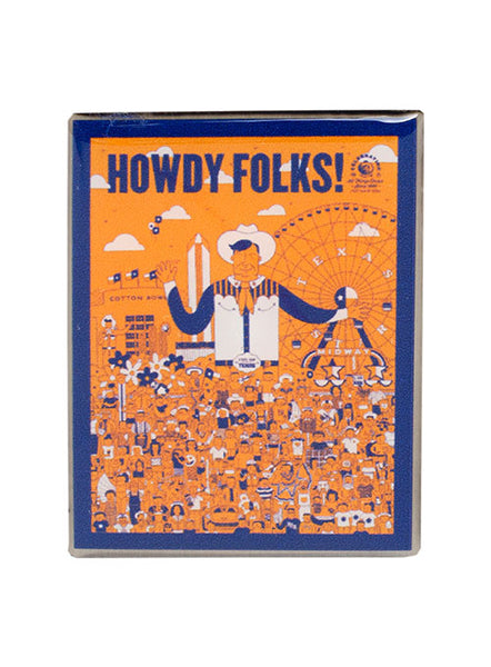 "Howdy Folks!®" Theme Hat Pin in Orange