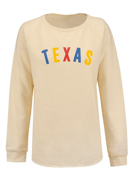 State Fair of Texas® State Ladies Sweatshirt in White - Front View