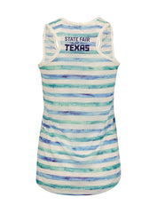 State Fair of Texas® Howdy Folks!® Ladies Striped Tank in White and Blue - Back View