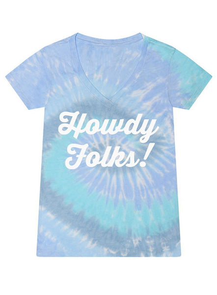 State Fair of Texas® "Howdy Folks!®" Ladies Tie-Dye T-Shirt - Front View
