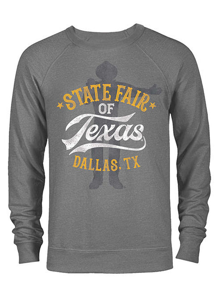 State Fair of Texas® Vintage Big Tex® Shadow Lightweight Sweatshirt in Grey - Front View