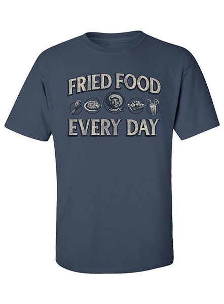 State Fair of Texas® Fried Food Menu T-Shirt in Blue - Front View