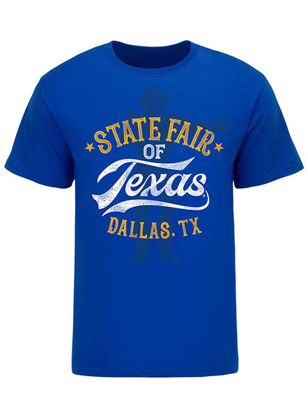 State Fair of Texas® Vintage Big Tex® Shadow Blue T-Shirt - Front View