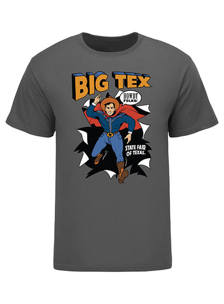 State Fair of Texas® Big Tex® Superhero T-Shirt in Gray - Front View