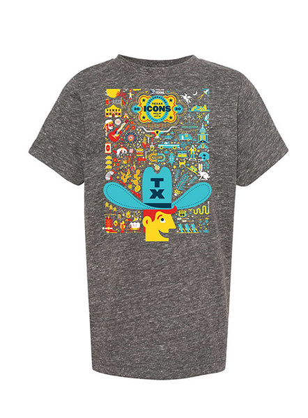 2020 State Fair of Texas® Youth Theme T-Shirt in Gray - Front View