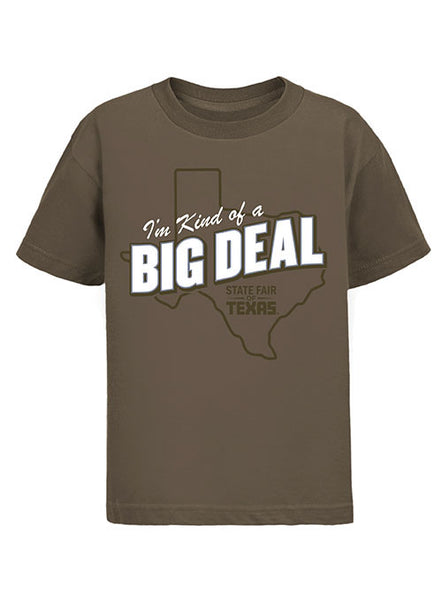 State Fair of Texas® I'm Kind of a Big Deal Youth T-Shirt in Military Green - Front View
